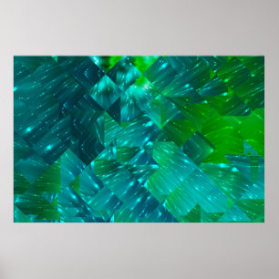 abstract background. blue and green mosaicbackgrou poster