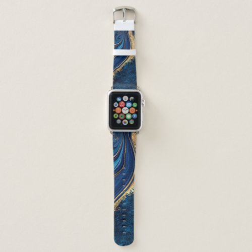 abstract background blue marble agate granite mosa apple watch band