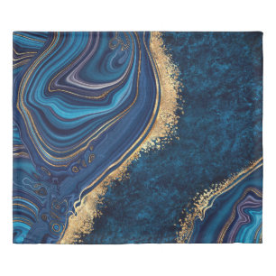 abstract background blue marble agate granite mosa duvet cover