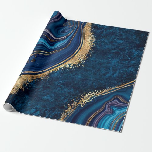 abstract background blue marble agate granite mosa wrapping paper