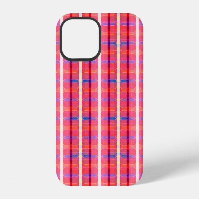 abstract background, colorful intersecting striped iphone case (Back)