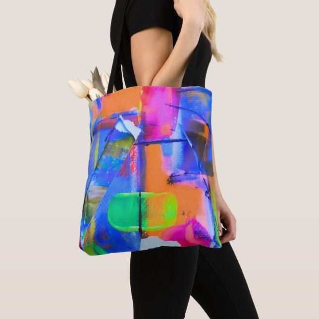 Abstract Background Colorful Tote Bag (Close Up)