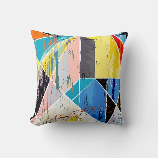 abstract background composition, with strokes, spl throw pillow (Front)