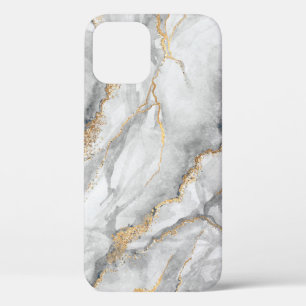 abstract background, creative texture of white mar iPhone 12 case