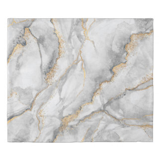 abstract background, creative texture of white mar duvet cover