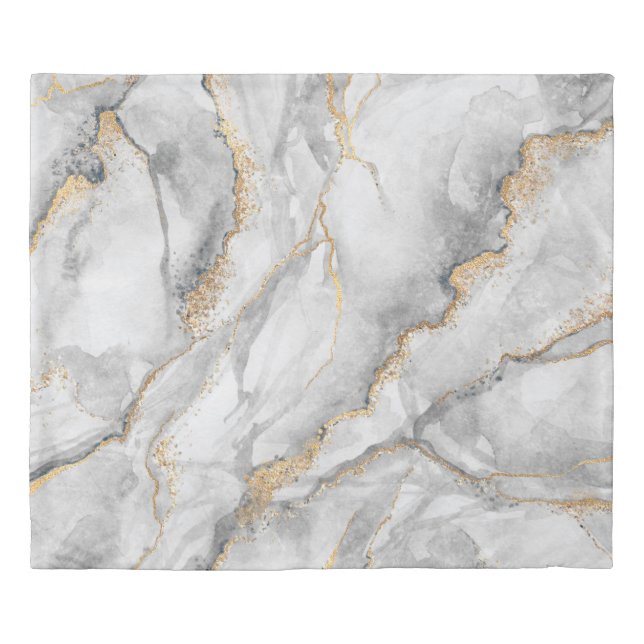 abstract background, creative texture of white mar duvet cover (Front)