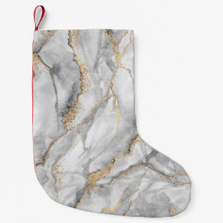 abstract background, creative texture of white mar small christmas stocking