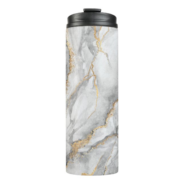 abstract background, creative texture of white mar thermal tumbler (Front)