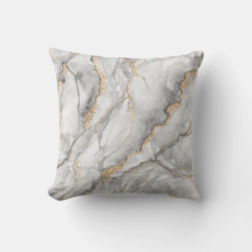 abstract background creative texture of white mar throw pillow