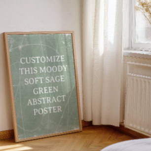Abstract Background Custom Poster Soft Sage Green