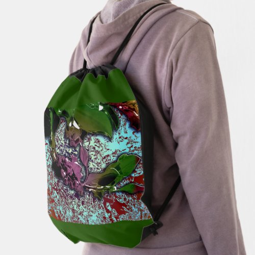 Abstract Background_Holly Branch Drawstring Bag