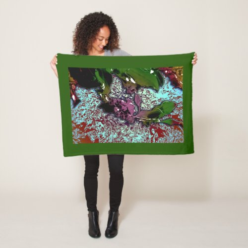 Abstract Background_Holly Branch Fleece Blanket