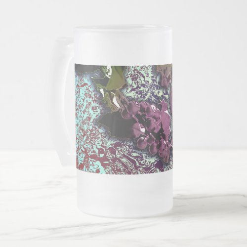 Abstract Background_Holly Branch Frosted Glass Beer Mug