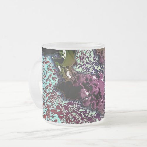 Abstract Background_Holly Branch Frosted Glass Coffee Mug