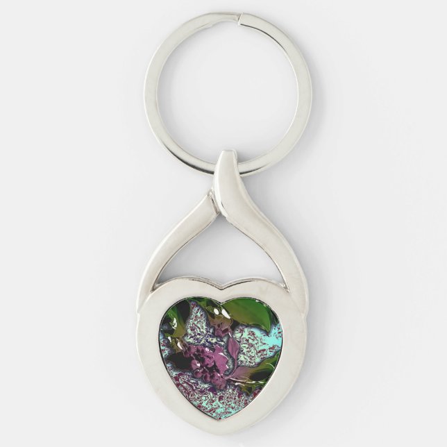 Abstract Background_Holly Branch Keychain (Front)