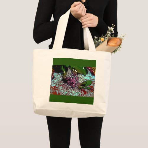 Abstract Background_Holly Branch Large Tote Bag