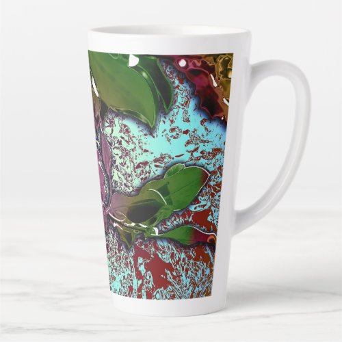 Abstract Background_Holly Branch Latte Mug