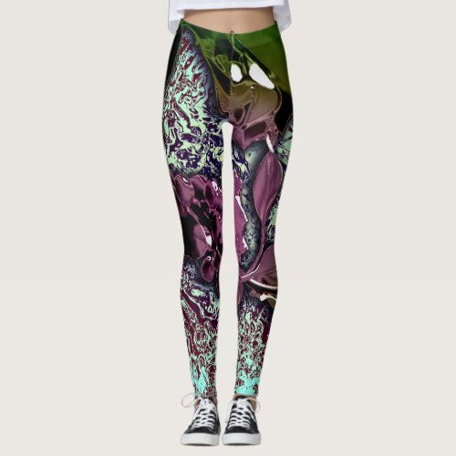 Abstract Background_Holly Branch Leggings