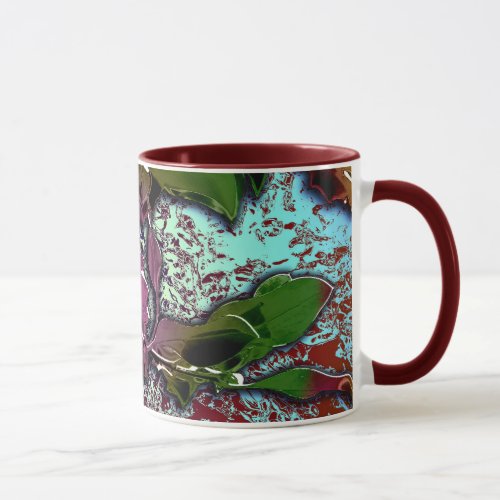 Abstract Background_Holly Branch Mug