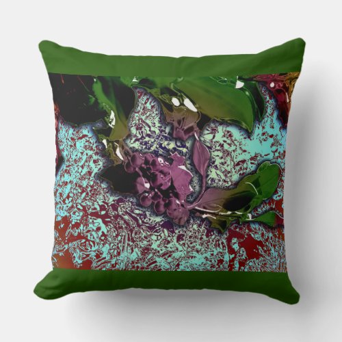 Abstract Background_Holly Branch Throw Pillow