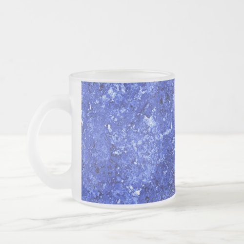 Abstract Background in Cobalt Blue Frosted Glass Coffee Mug