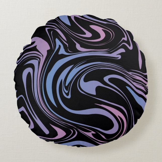 Abstract background. Liquid marble. Background flu Round Pillow (Front)
