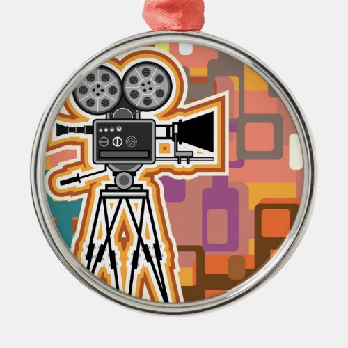 Abstract Background Movie Projector Film camera Metal Ornament