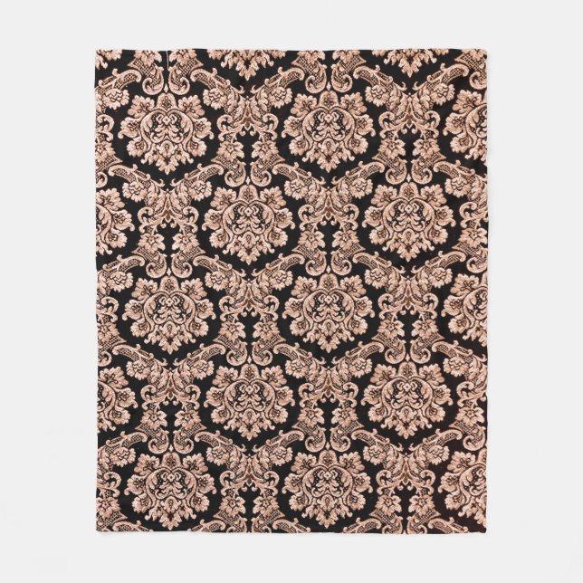 Abstract background of a heavy purple brocade fabr fleece blanket (Front)