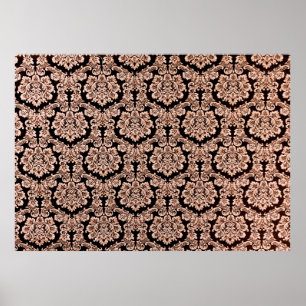 Abstract background of a heavy purple brocade fabr poster