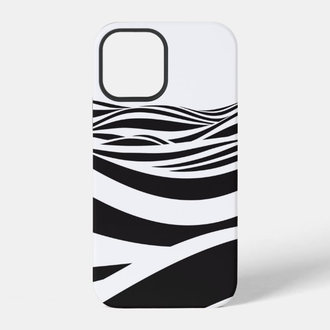 Abstract background of waves. 3D optical illusion- Iphone Case (Back)