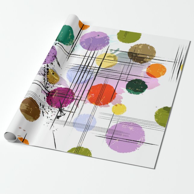 abstract background pattern, with circles, lines,  wrapping paper (Unrolled)