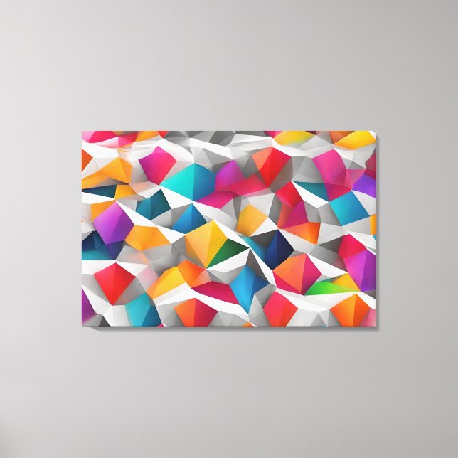 Abstract background polygon colorful canvas print (Front)