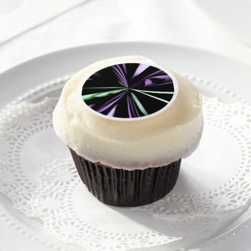 Abstract Background _ Purple Green Edible Frosting Rounds