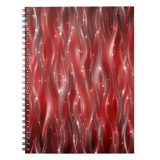 abstract background. red background with waves and notebook (Front)