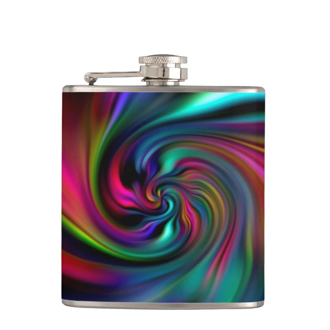 Abstract Background Spirals Soft I Flask (Front)