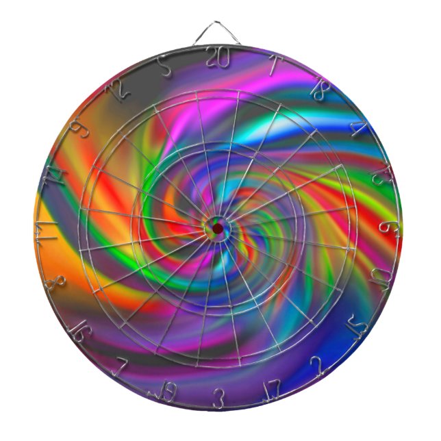 Abstract Background Spirals Soft II Dartboard With Darts (Front)