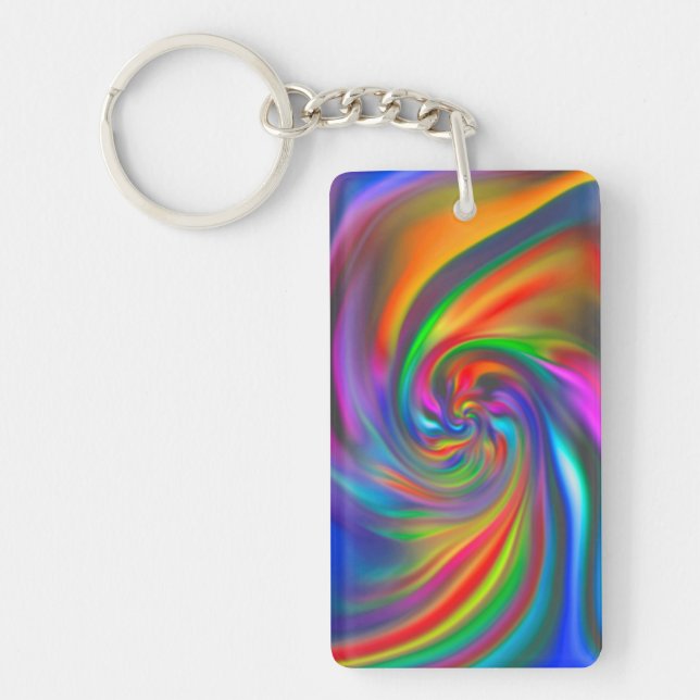 Abstract Background Spirals Soft II Keychain (Front)