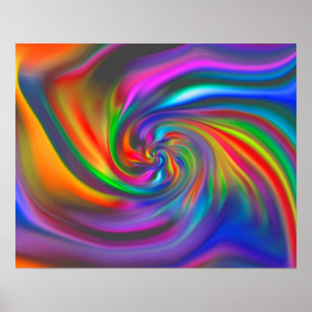 Abstract Background Spirals Soft II Poster (Front)