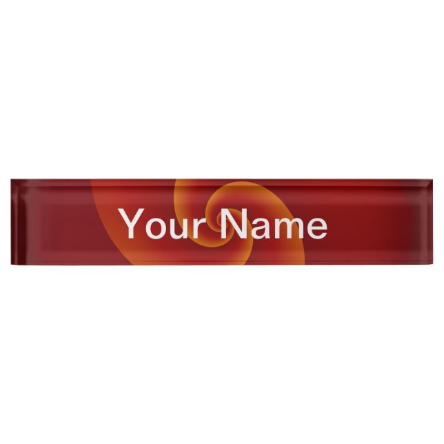 Abstract Background Spirals soft III + your text Desk Name Plate (Front)