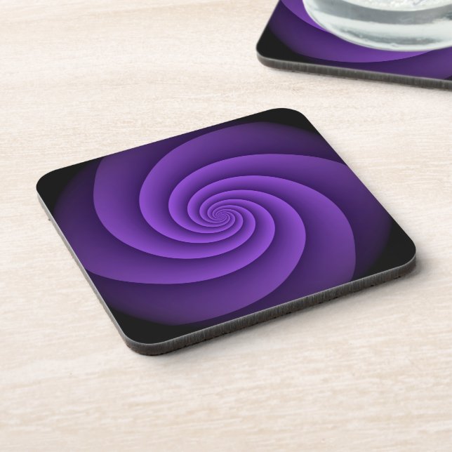 Abstract Background Spirals soft IV Beverage Coaster (Left Side)
