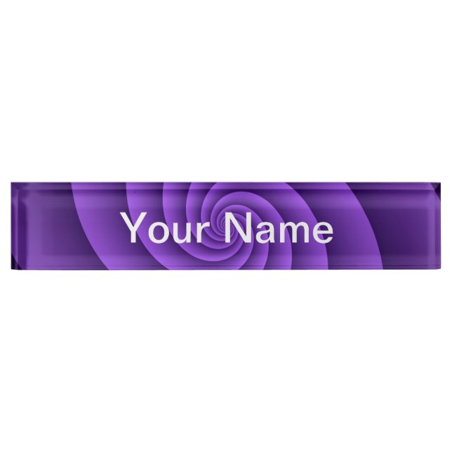 Abstract Background Spirals soft IV + your text Name Plate (Front)