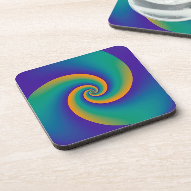 Abstract Background Spirals soft V Drink Coaster (Left Side)