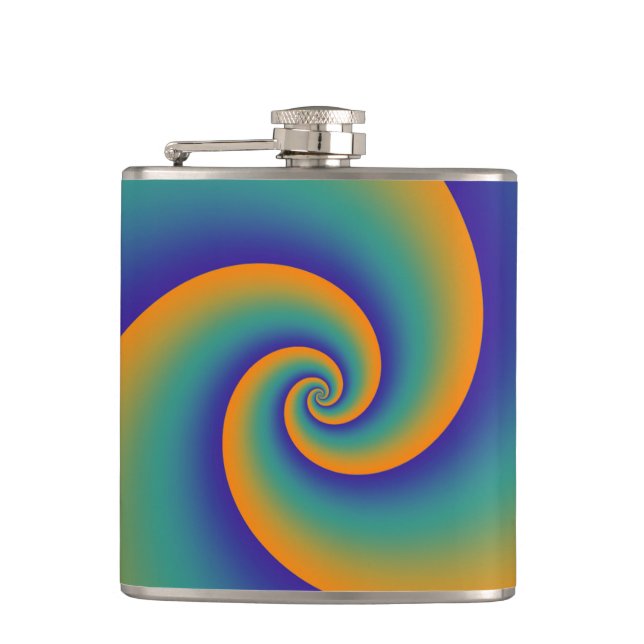 Abstract Background Spirals soft V Hip Flask (Front)