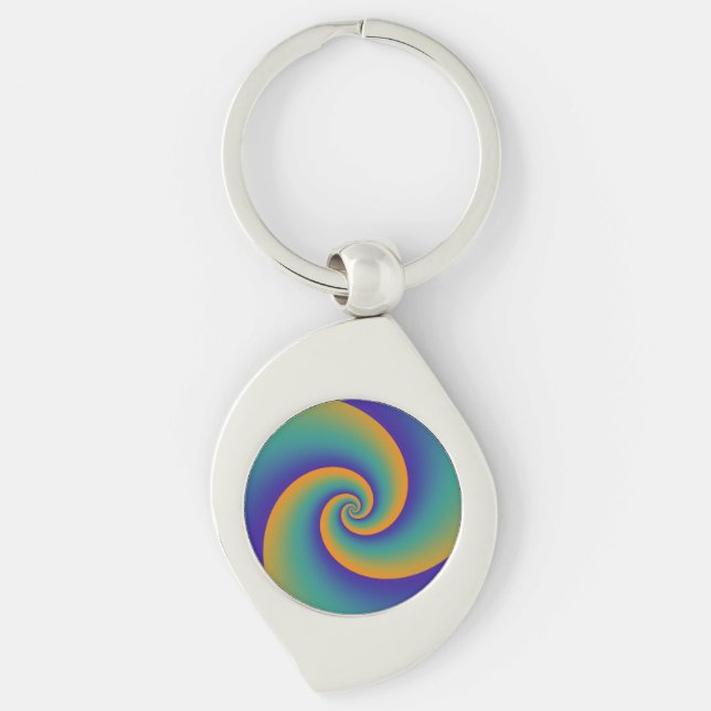 Abstract Background Spirals soft V Keychain (Front)