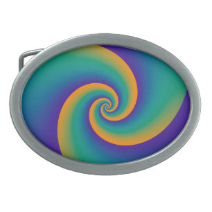 Abstract Background Spirals soft V Oval Belt Buckle