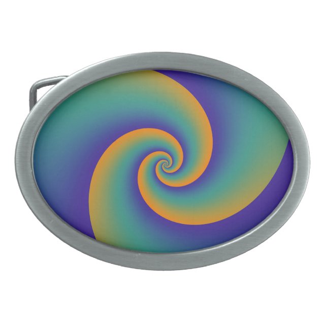 Abstract Background Spirals soft V Oval Belt Buckle (Front)