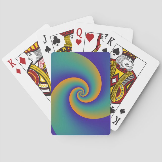 Abstract Background Spirals soft V Poker Cards (Back)