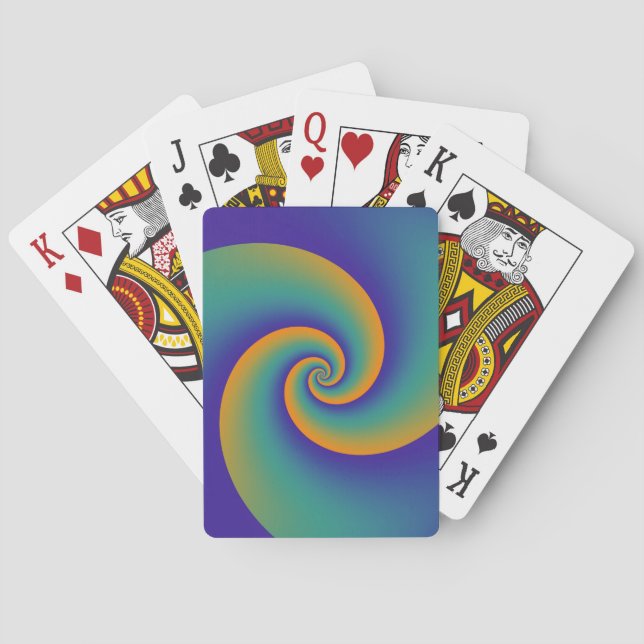 Abstract Background Spirals soft V Poker Cards (Back)