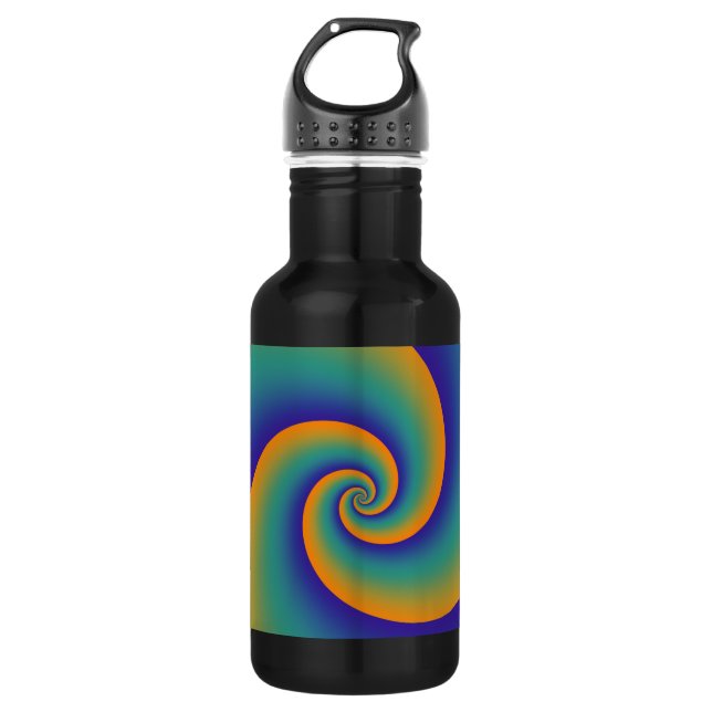 Abstract Background Spirals soft V Stainless Steel Water Bottle (Front)