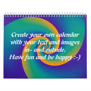 Abstract Background Spirals soft V + your text Calendar